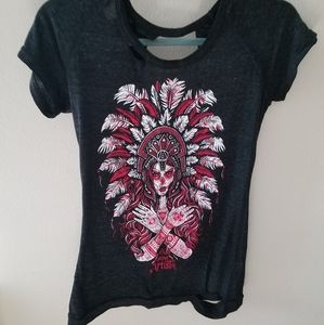 Distressed Black TShirt